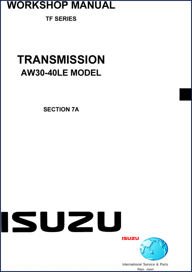 Isuzu AW30-40LE workshop manual cover page for automatic transmission control system