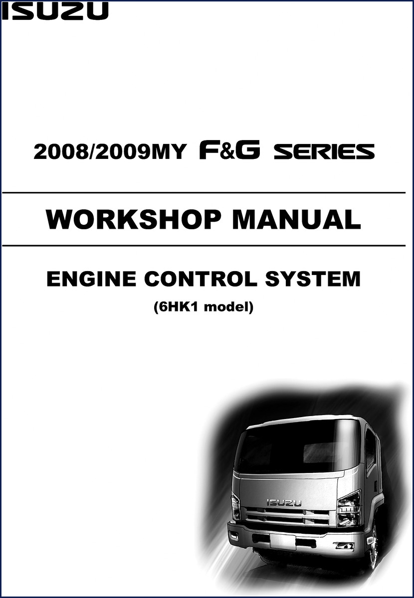 Isuzu F and G series 2008 workshop manual cover page - OEM factory document for 6HK1 engine control system