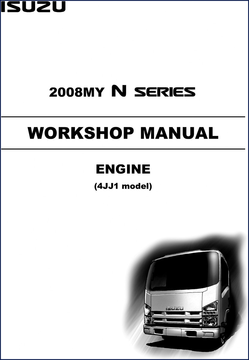 Isuzu N Series 2008 Workshop Manual cover showing engine diagram
