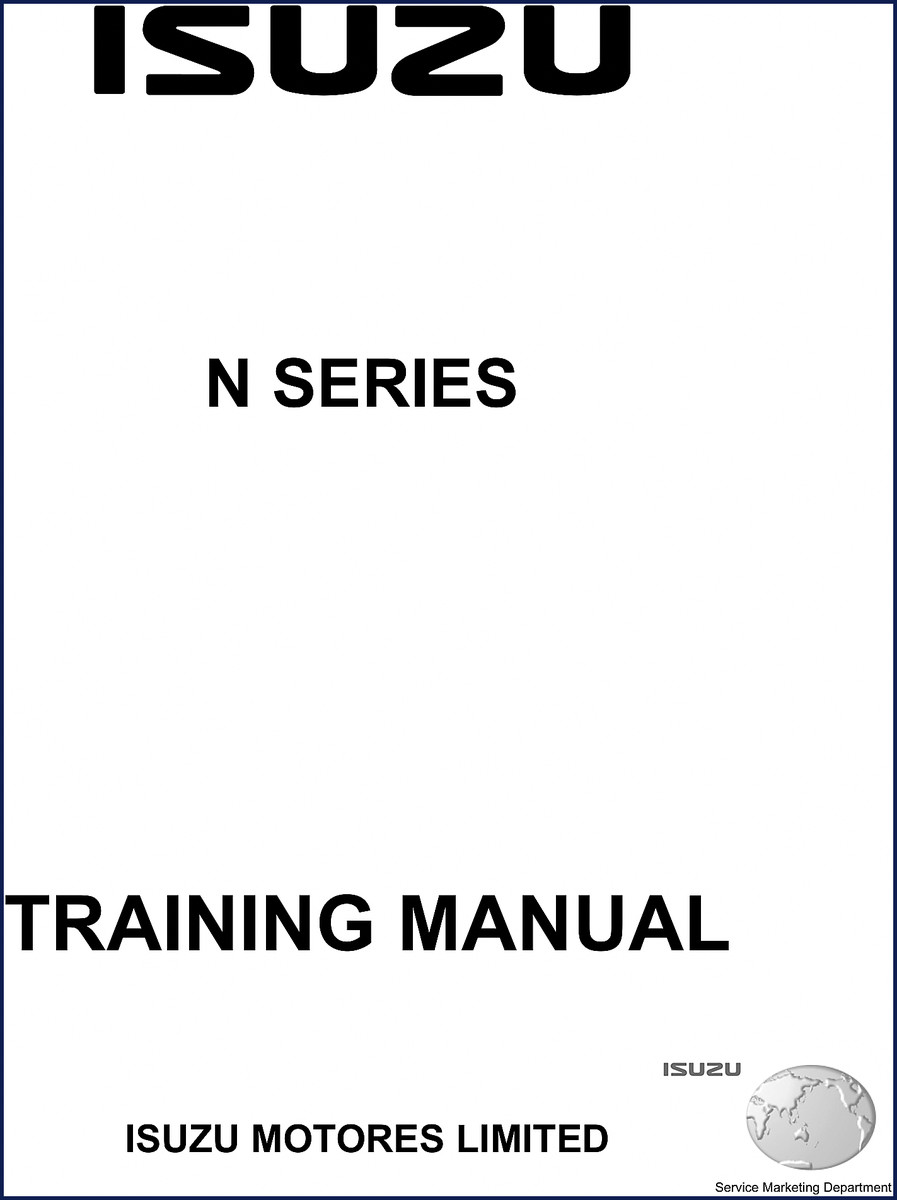 Isuzu N Series Training Manual cover – 1640-page OEM document for hydraulic brakes and engine torque specs