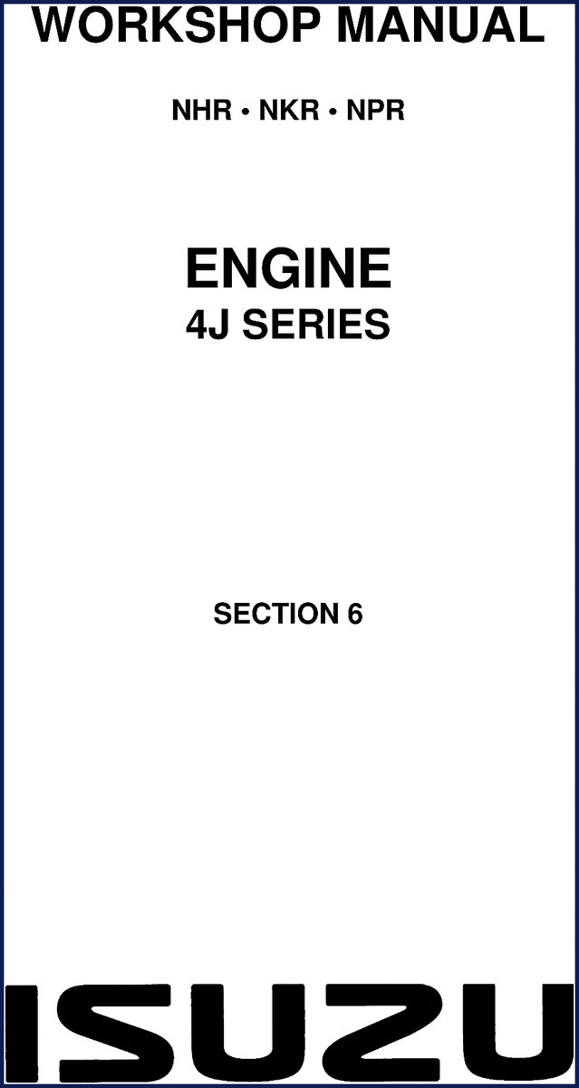 Isuzu NHR, NKR, NPR workshop manual cover - 406 pages factory document