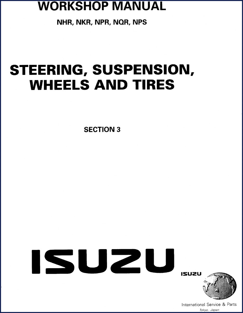 1994-onwards Isuzu N-Series workshop manual cover – steering and suspension section