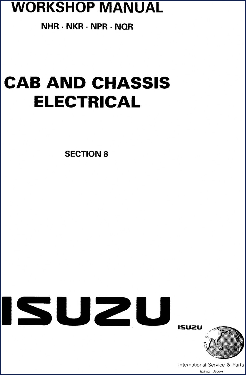 Isuzu NHR NKR NPR NQR Workshop Manual cover - OEM factory electrical manual