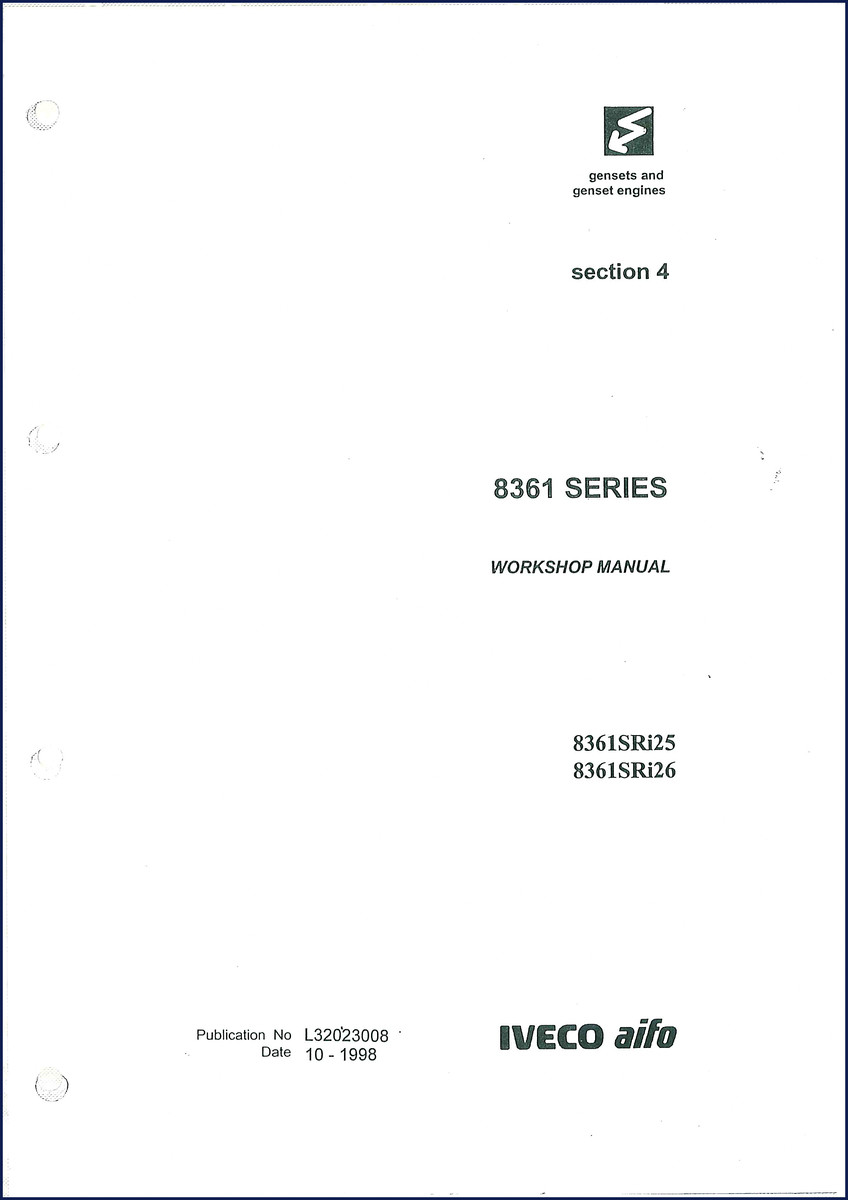 Iveco 8361SRi25 1998 Workshop Manual cover