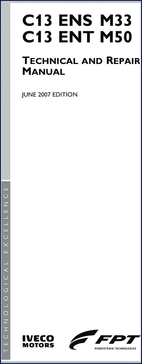 Iveco C13 ENS M33 and C13 ENT M50 2007 Technical Manual cover page