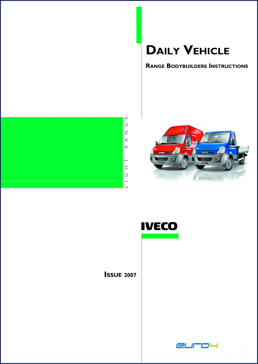 Cover of the Iveco DAILY 2007 Technical Manual – 132-page factory bodybuilder instructions