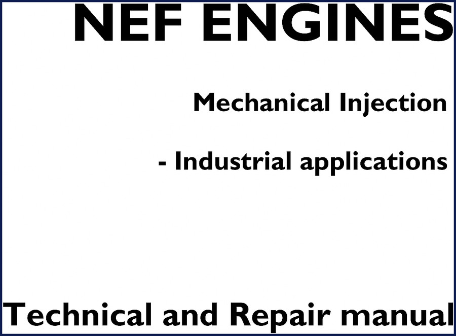 Iveco NEF 2003 Repair Manual cover - factory OEM shop manual for mechanical injection engines