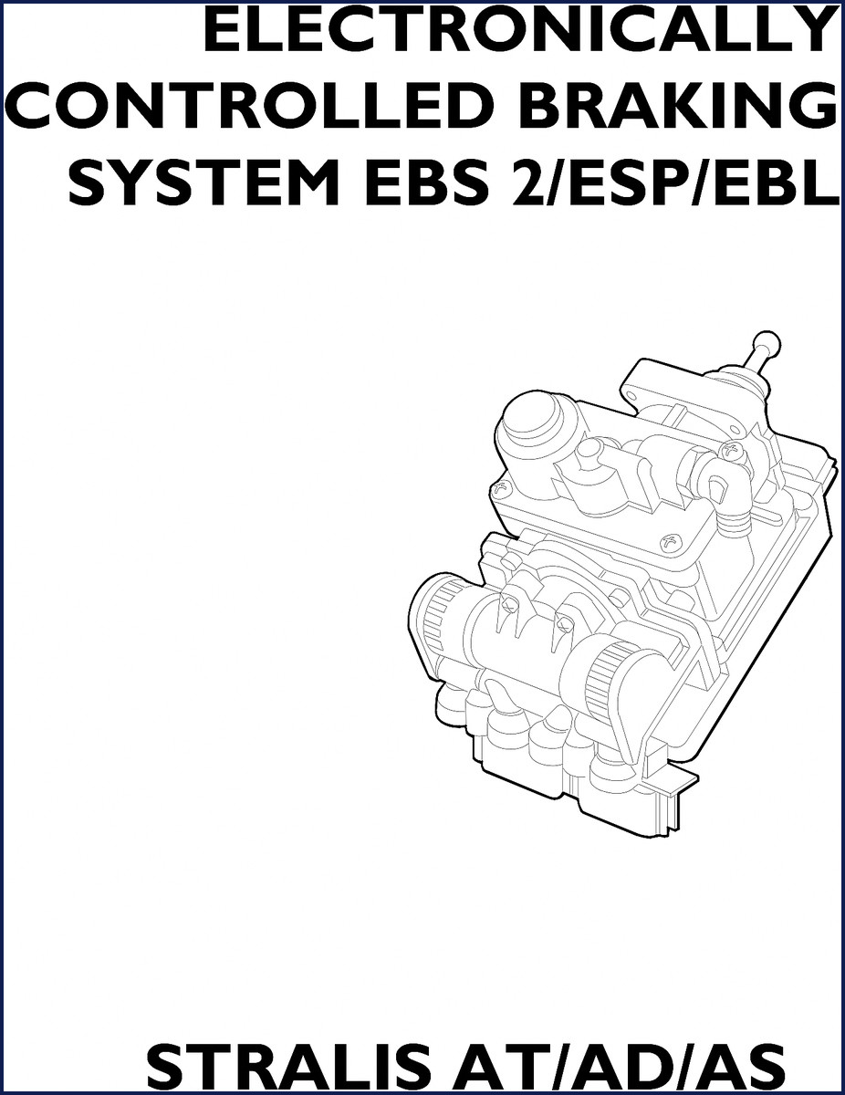 Iveco STRALIS Technical Manual cover – 128-page OEM factory document for EBS 2/ESP/EBL braking systems