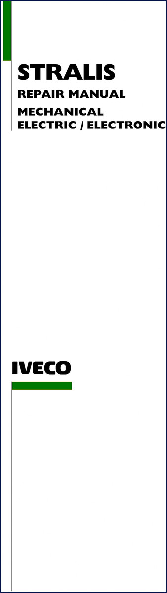 Iveco STRALIS Repair Manual 2001 Edition - 1956 pages factory manual cover