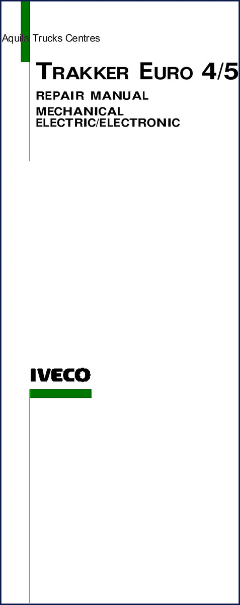 Iveco Trakker Repair Manual cover – factory OEM document for Euro 4/5 models