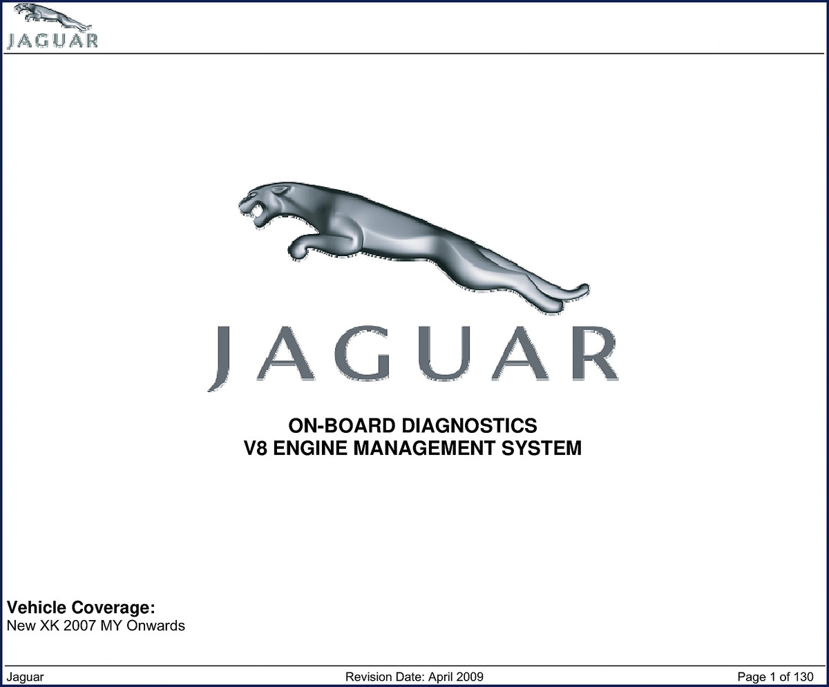 Jaguar XK 2009 Diagnostics Manual cover page