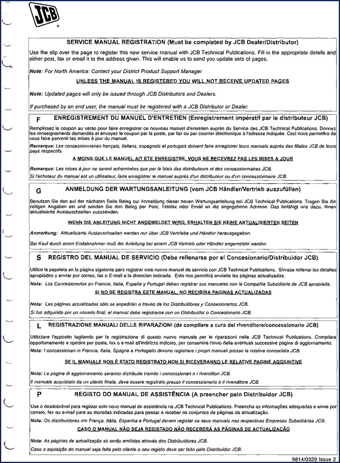 JCB 1400B Training Manual cover - 515 pages factory documentation for backhoe loader