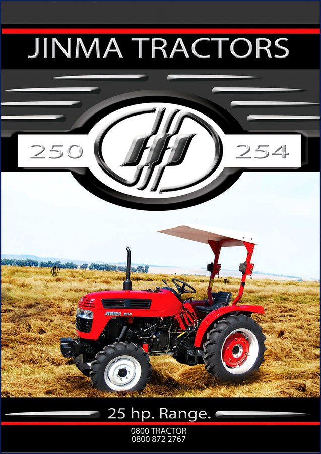 Jinma 250 and 254 repair manual cover page showing tractor model 250 and 254 with 25 hp range