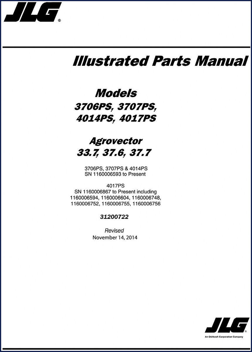 JLG 3706PS, 3707PS, 4014PS, 4017PS 2014 Parts Catalog cover page