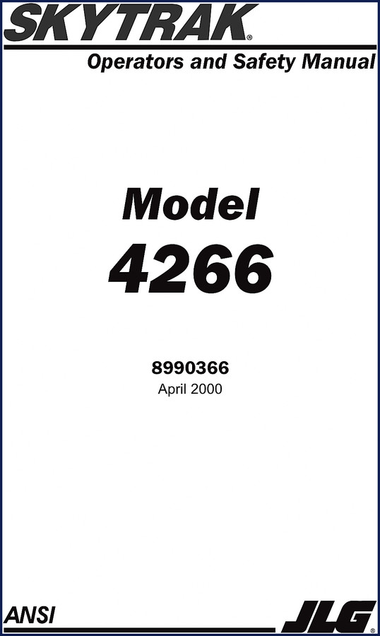 JLG Skytrak 4266 Operators Manual 2000 cover page