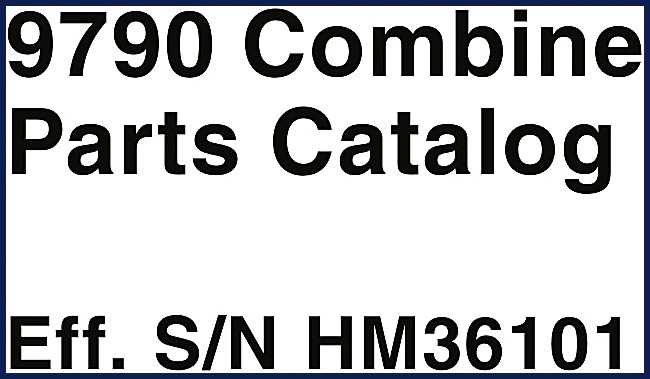 John Deere 9790 Parts Catalog cover - OEM factory parts manual for 9790 combine