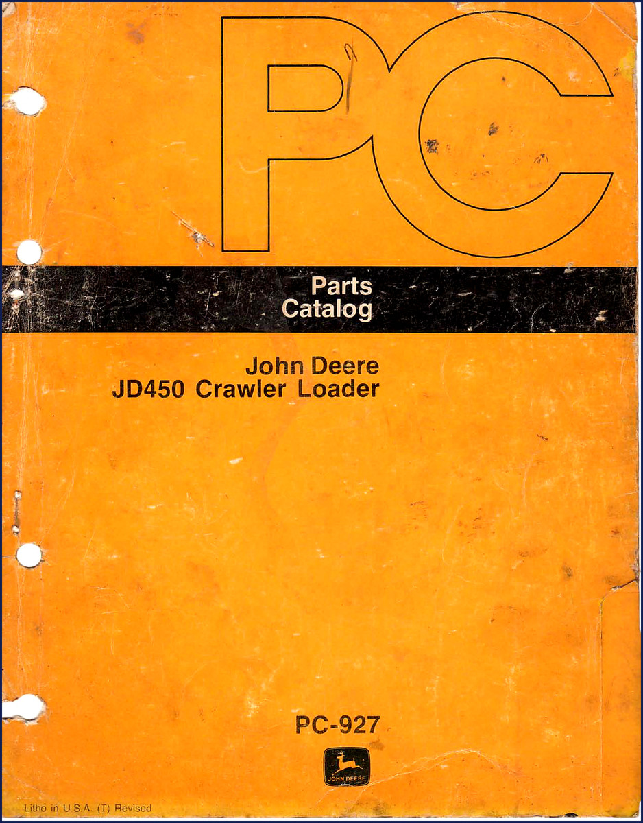 John Deere JD450 Parts Catalog cover - 50 page factory OEM document for 1965-1970 crawler loader
