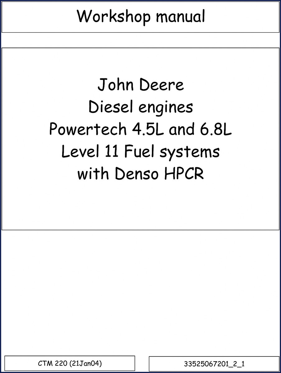 John Deere Powertech 4.5L and 6.8L 2004 Workshop Manual cover