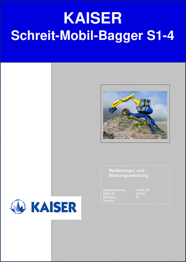 Kaiser S1-4 operators manual cover – 117 pages OEM factory documentation