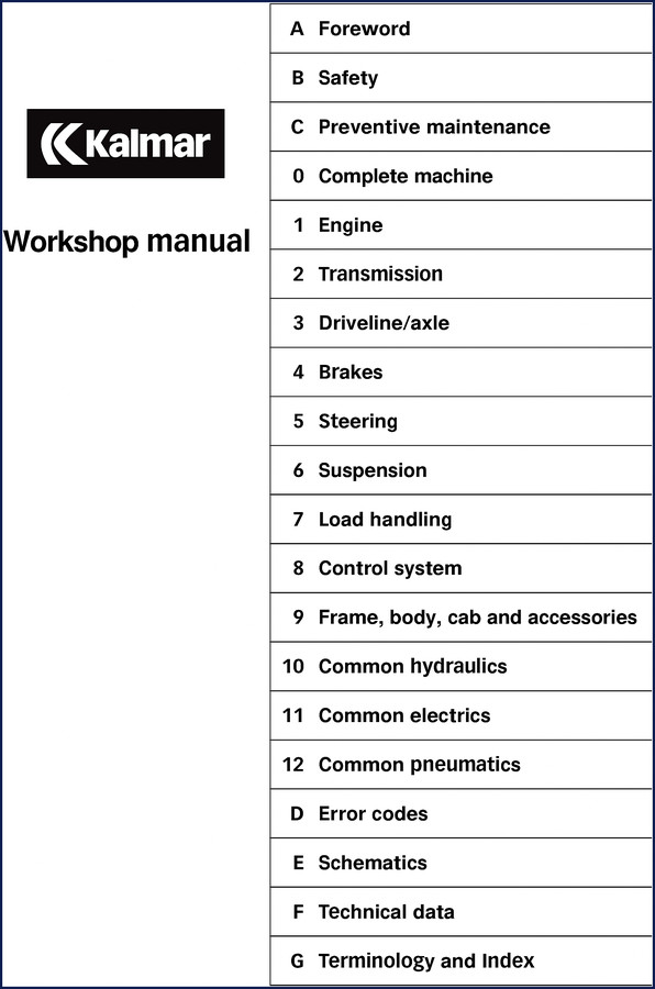 Kalmar DCD200 DCD300 2006 Workshop Manual cover page 788 pages