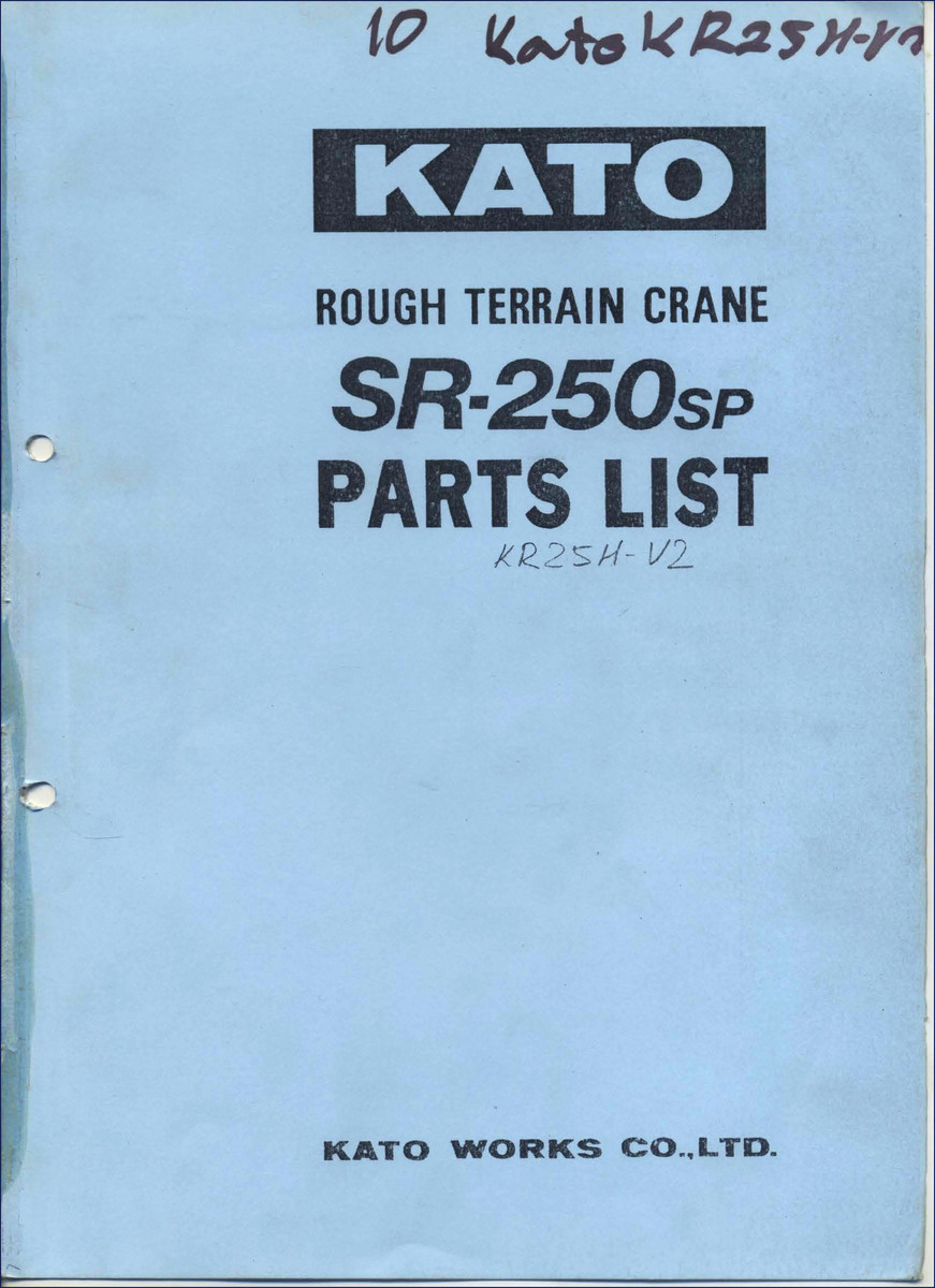 Kato KR25H-12 SR-250SP KR25H-V2 Parts Catalog – 558-page factory OEM parts list document