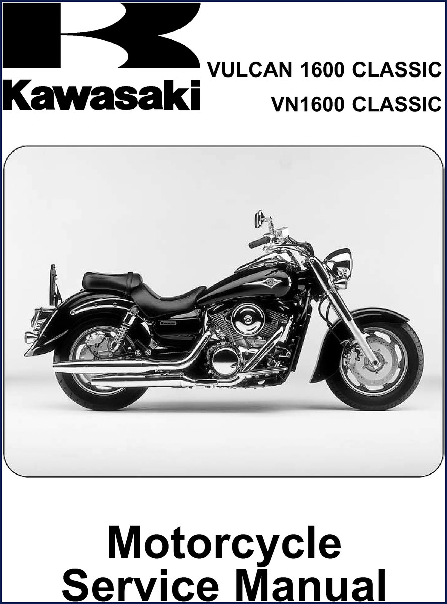 Kawasaki VN1600 Vulcan Classic Service Manual cover – 575-page factory repair guide