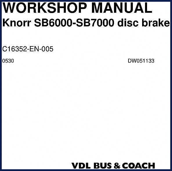 Knorr-bremse SB6 SB7 2005 Service Manual - disc brake workshop manual cover