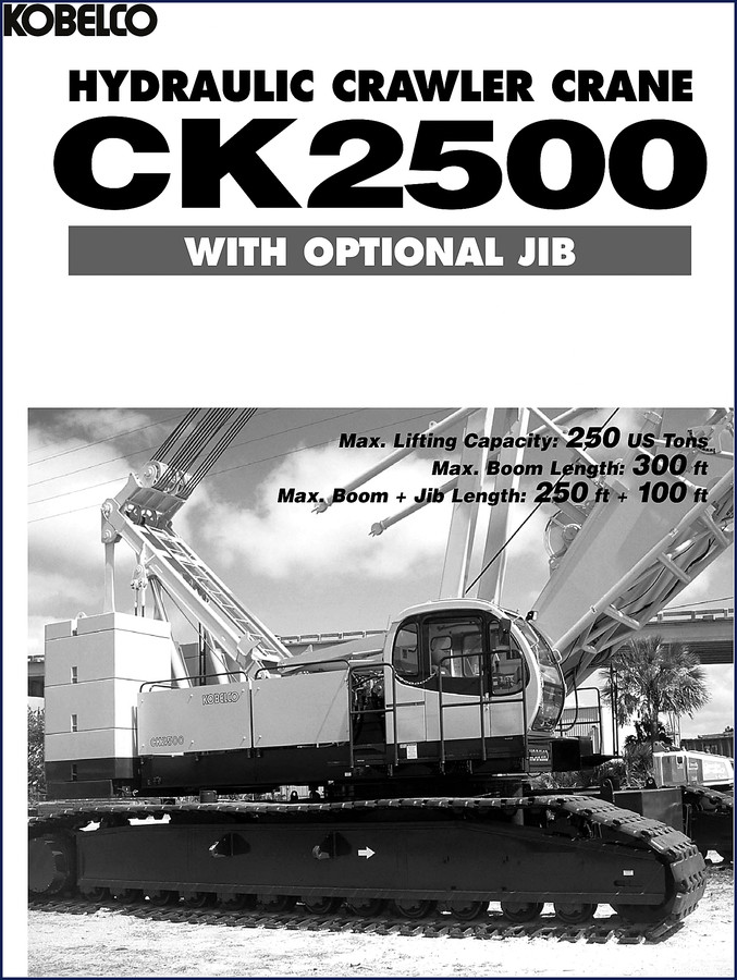 Kobelco CK2500 hydraulic crawler crane technical manual cover