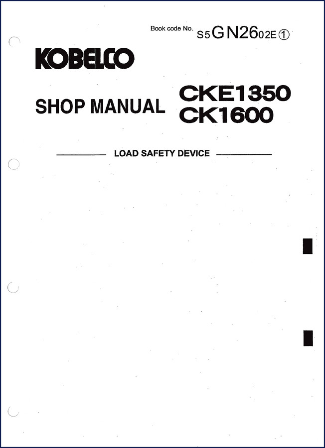 2004 FIAT Kobelco CK1600 CKE1350 Load Safety Device Workshop Manual cover