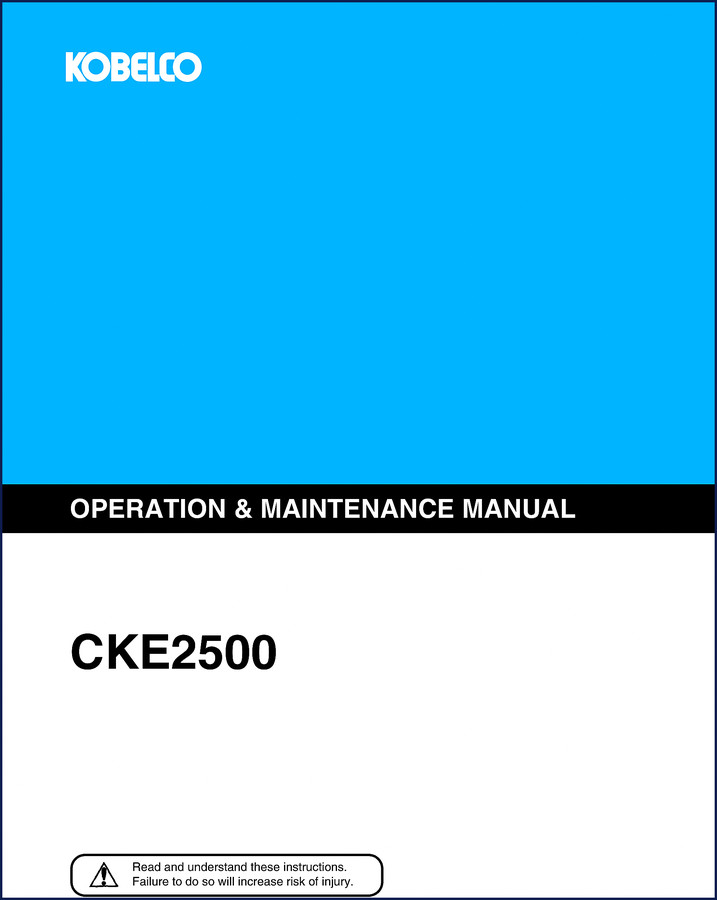 FIAT Kobelco CKE2500 2004 Operators Manual cover showing crawler crane