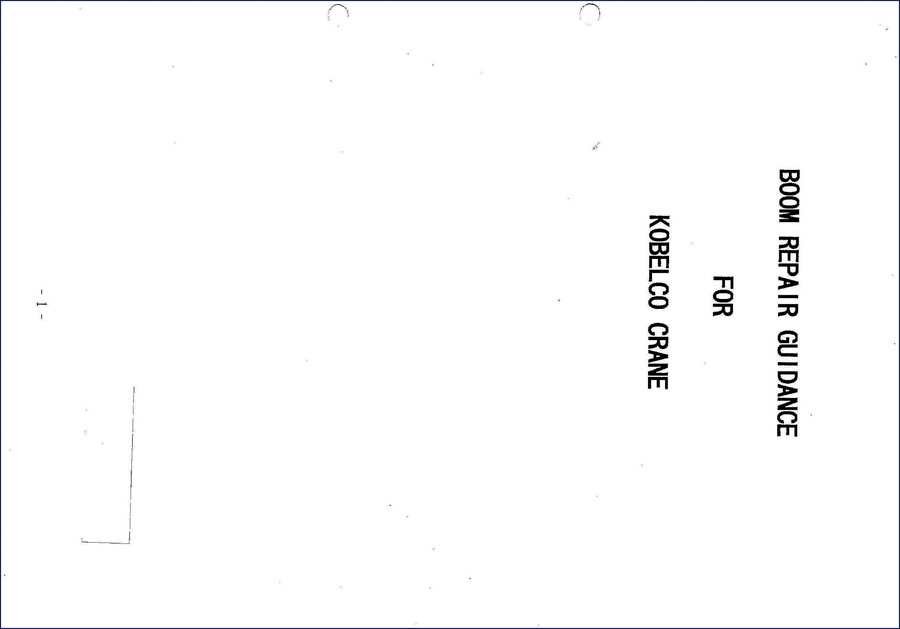 FIAT Kobelco Cranes Repair Manual cover showing boom repair guidance for 20-page OEM document