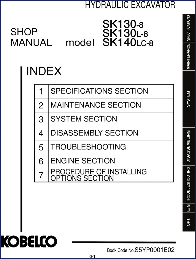 FIAT Kobelco SK130-8 SK140LC-8 workshop manual front cover 1122 pages