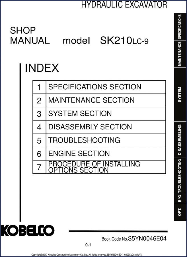 New Holland Kobelco SK210LC-9 2017 Workshop Manual cover photo