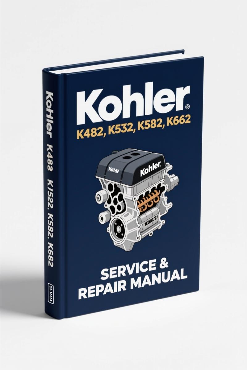 Kohler K482 K532 K582 K662 twin cylinder engine service manual cover - 91 pages OEM factory document