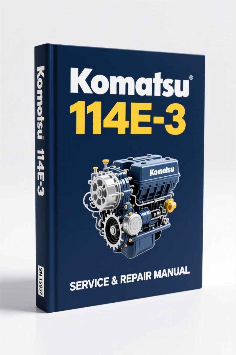 Komatsu 114E-3 Series Engine Workshop Manual cover - 376 pages OEM