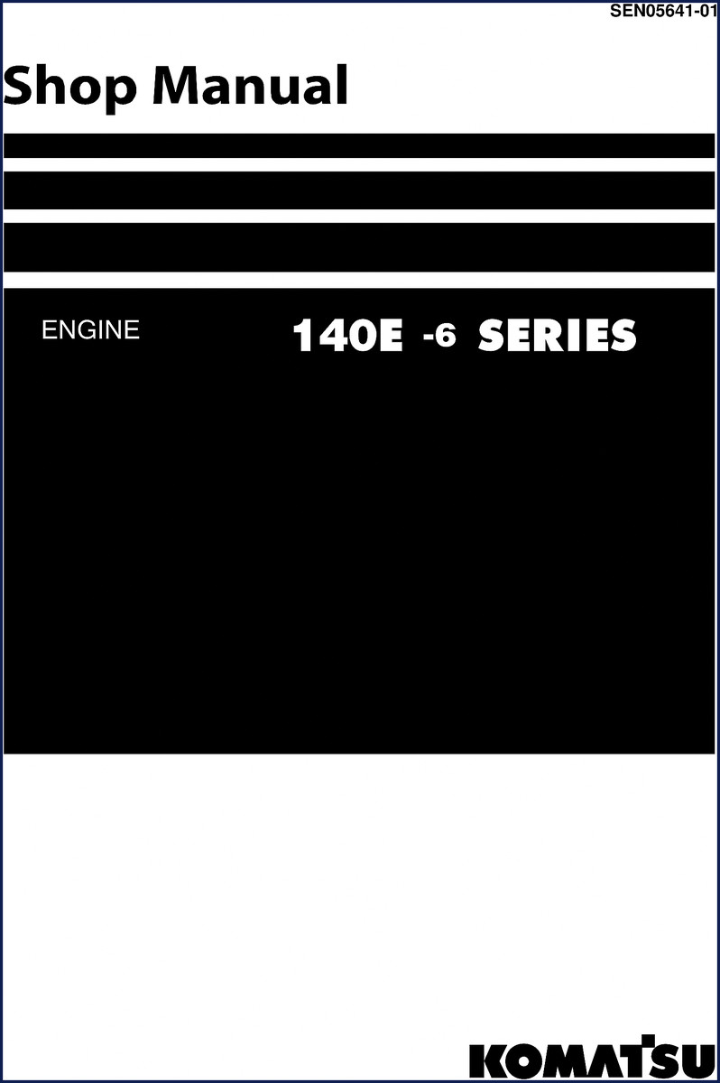 Komatsu 140E-6 workshop manual cover - OEM factory repair guide