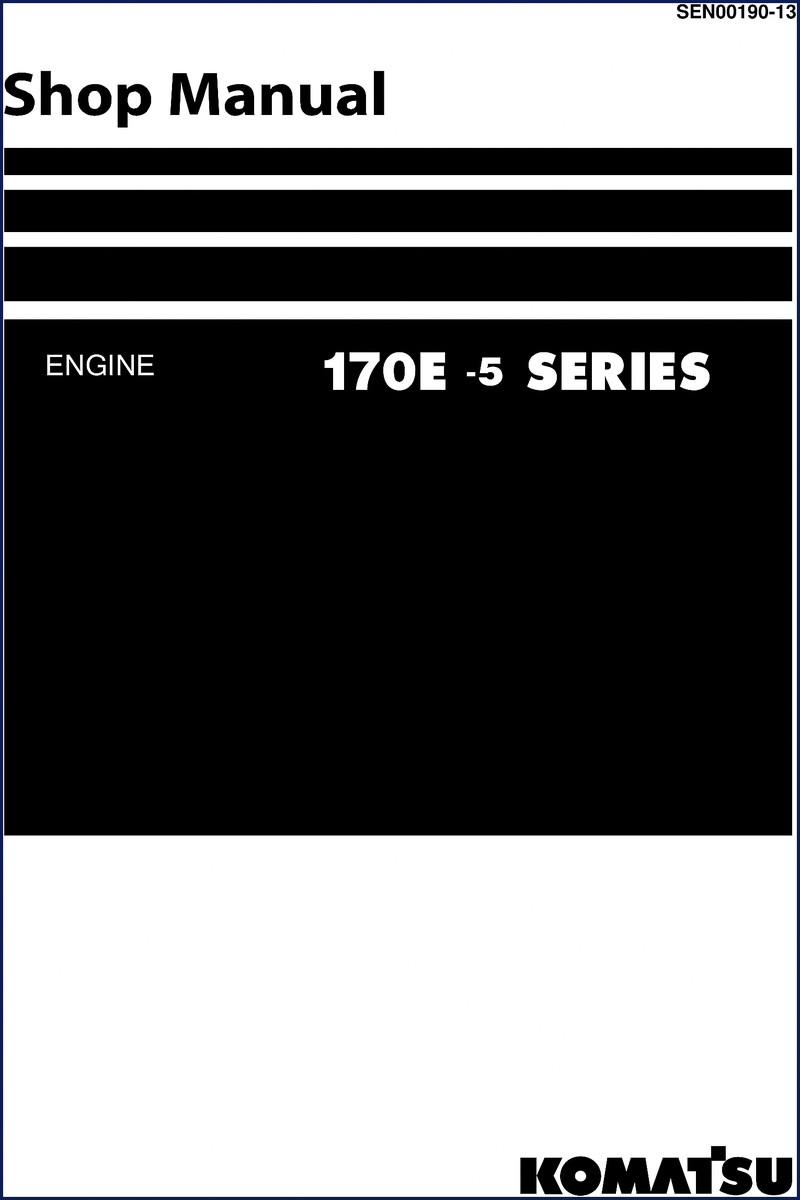 Komatsu 170E-5 workshop manual cover showing engine 170E-5 series shop manual