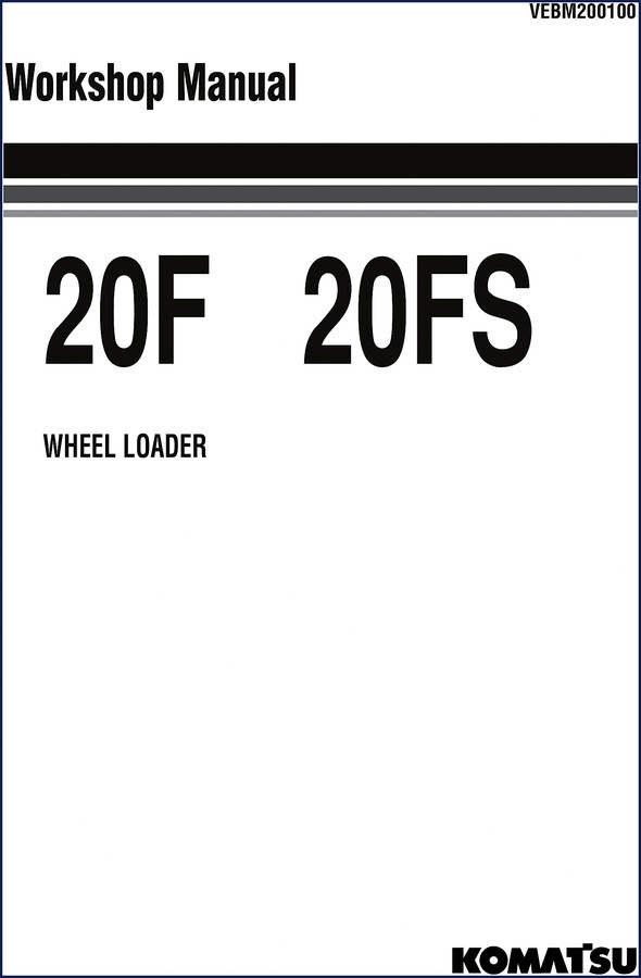 Komatsu 20F 20FS workshop manual cover showing factory OEM documentation for wheel loader