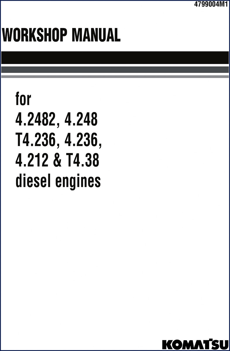 Komatsu 4.2482 diesel engine workshop manual cover – factory OEM documentation