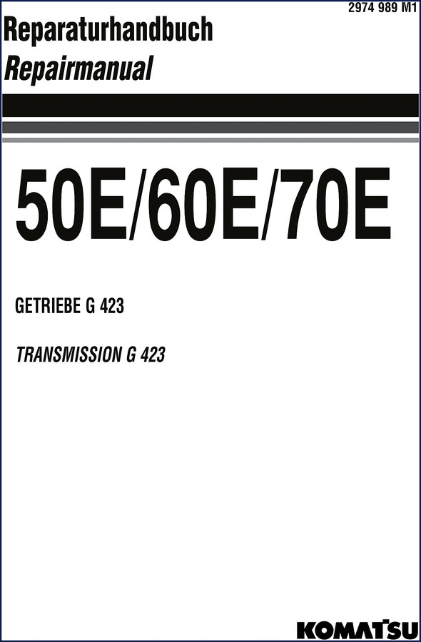 Komatsu 50E/60E/70E G423 powershift transmission repair manual cover