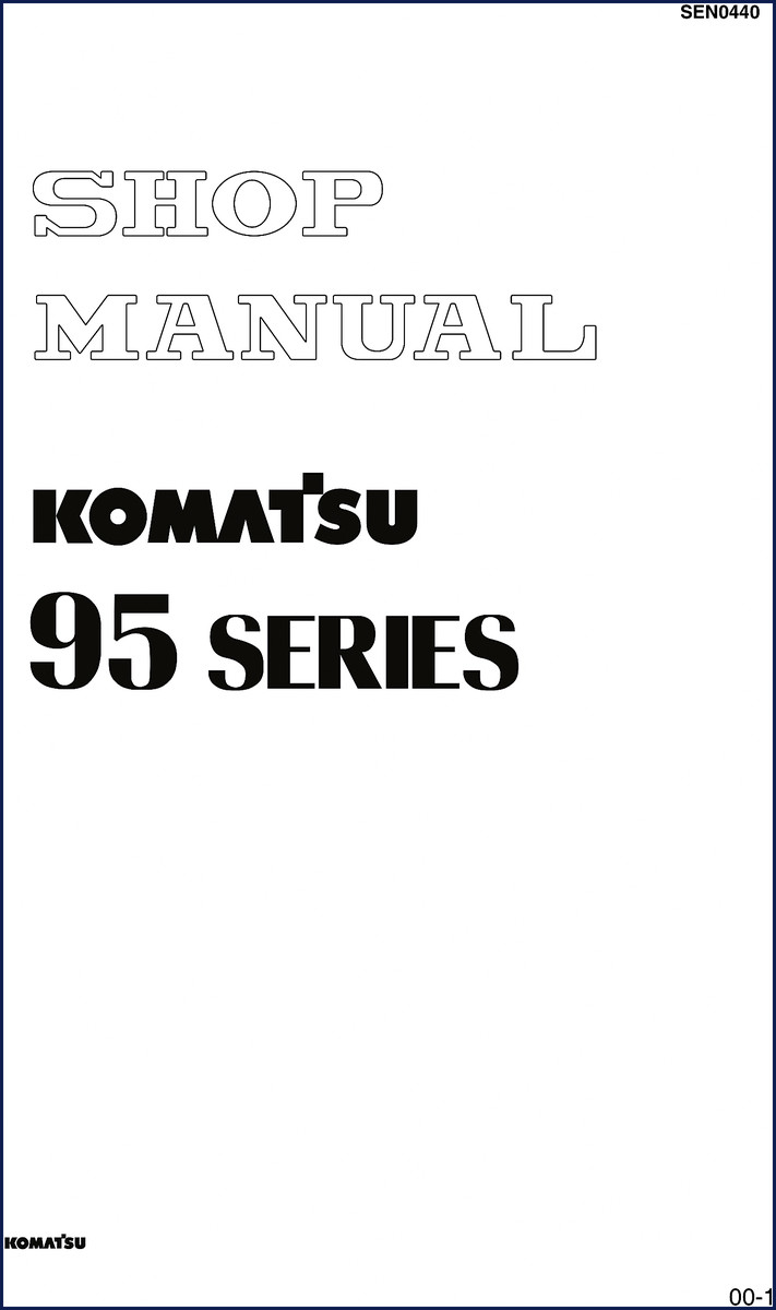 Komatsu 95 Series Workshop Manual cover – factory service manual for 4D95LWE-5 engine