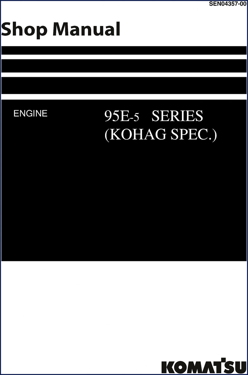 Komatsu 95E-5 Workshop Manual cover - 326 pages OEM factory shop manual