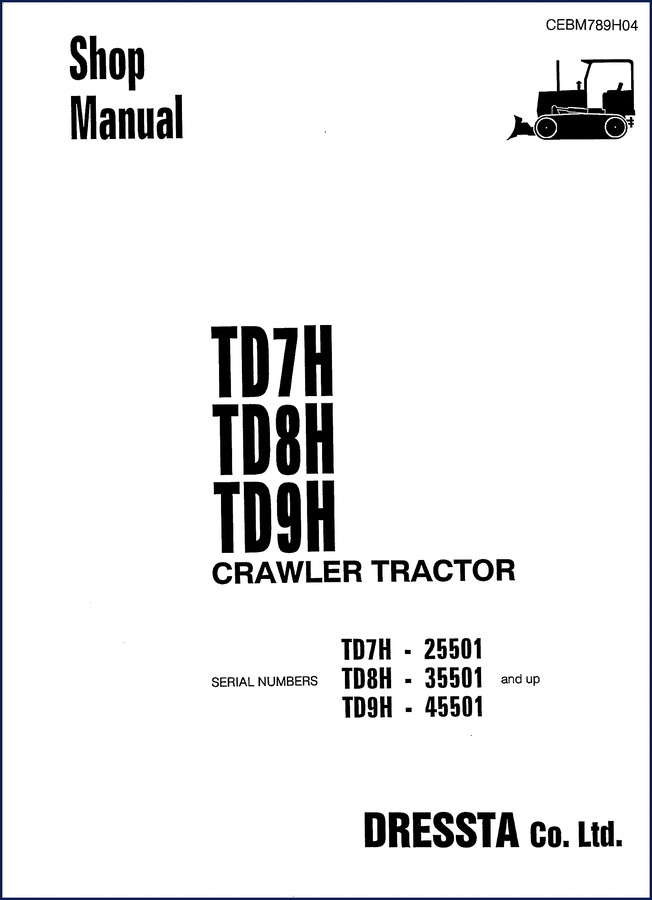 Komatsu America TD7H TD8H TD9H 1996 Workshop Manual cover