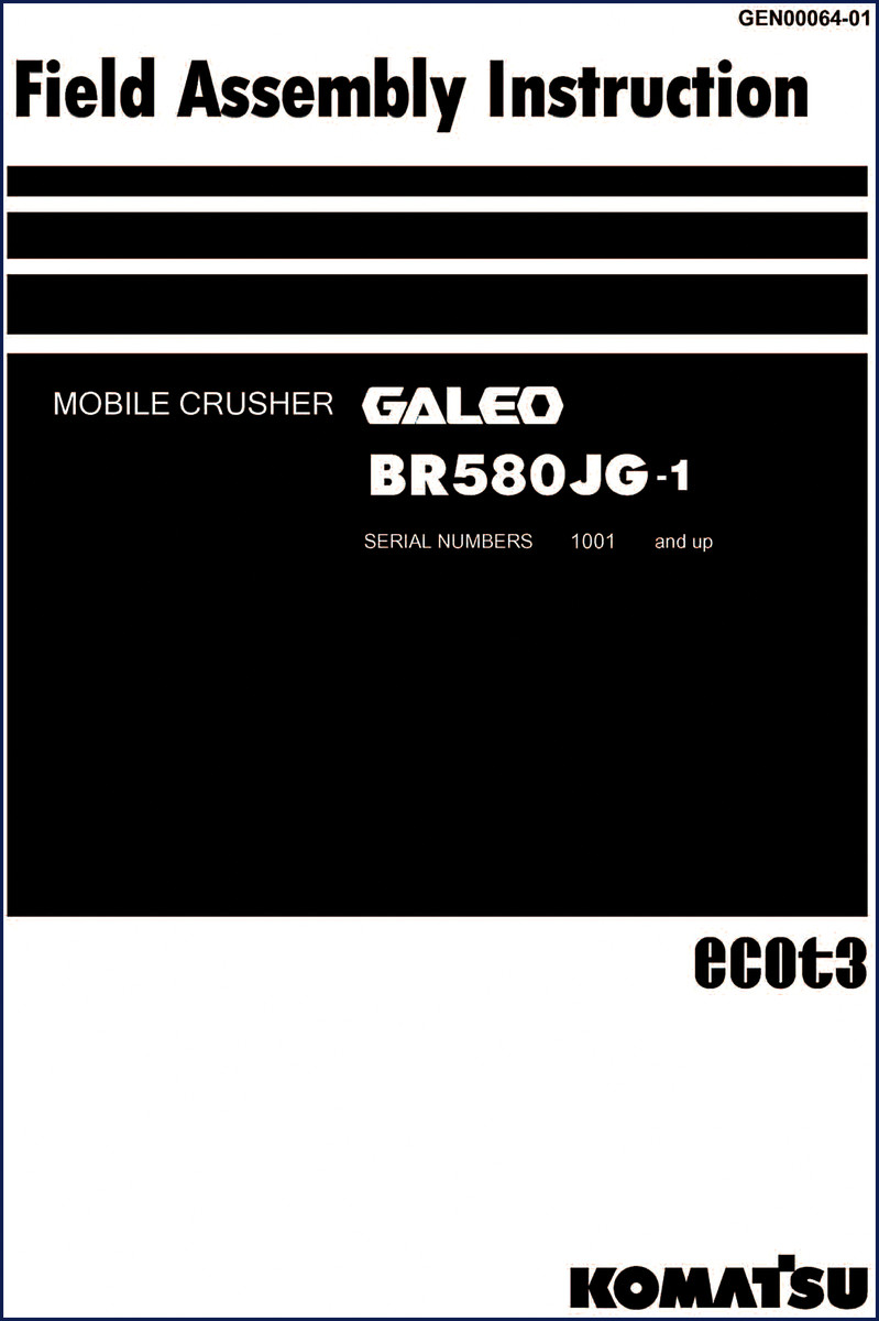 Komatsu BR580JG-1 Installation Manual 155 pages OEM factory manual for field assembly