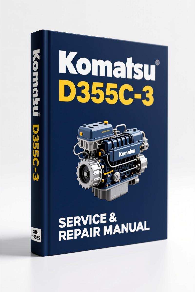 Komatsu D355C-3 1996 Workshop Manual cover - OEM factory service manual for dozer