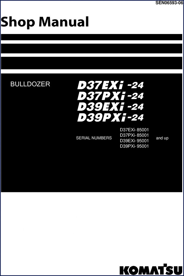 Komatsu D37EXi-24 workshop manual cover - 2910 pages OEM shop manual PDF