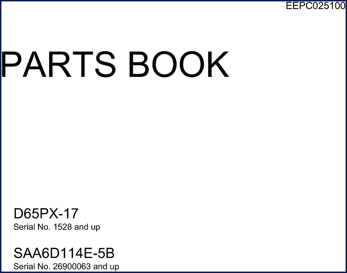 Komatsu D65PX-17 Parts Catalog cover – OEM engine parts diagrams