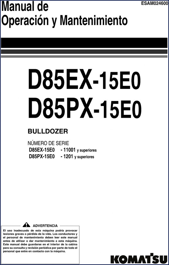 Komatsu D85EX-15E0 D85PX-15E0 workshop manual 1136 pages OEM factory service document