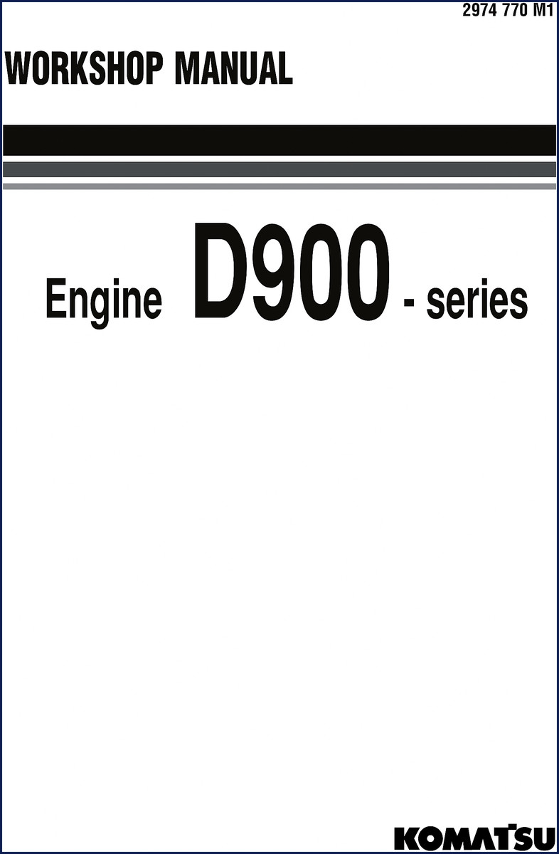Komatsu D900 workshop manual cover – 316 pages factory engine manual for D943 to D963 series