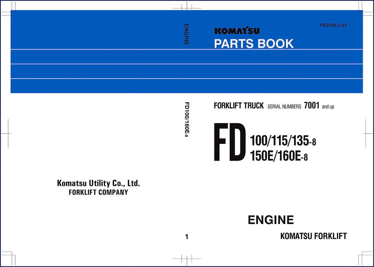 Komatsu FD100-FD160E Parts Catalog cover page - OEM manual 172 pages